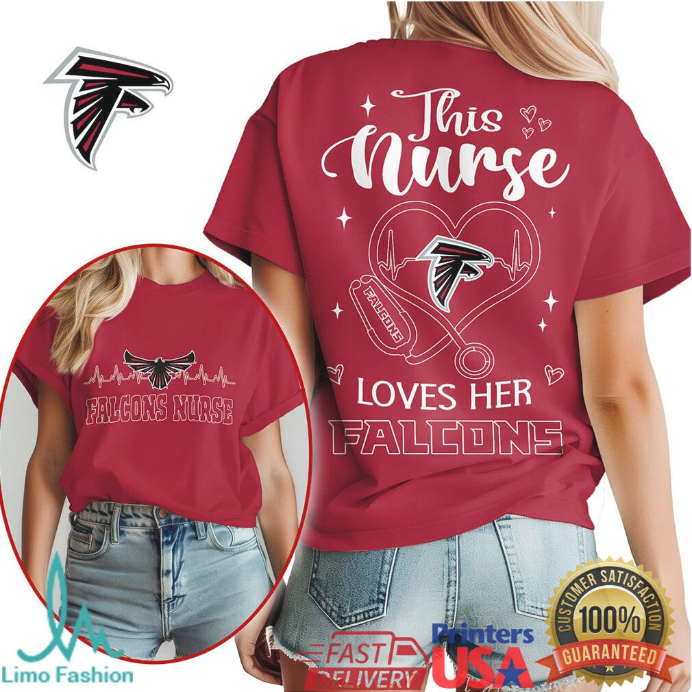 Atlanta Falcons Nurse Loves Her Falcons T Shirt Design - Limotees LLC