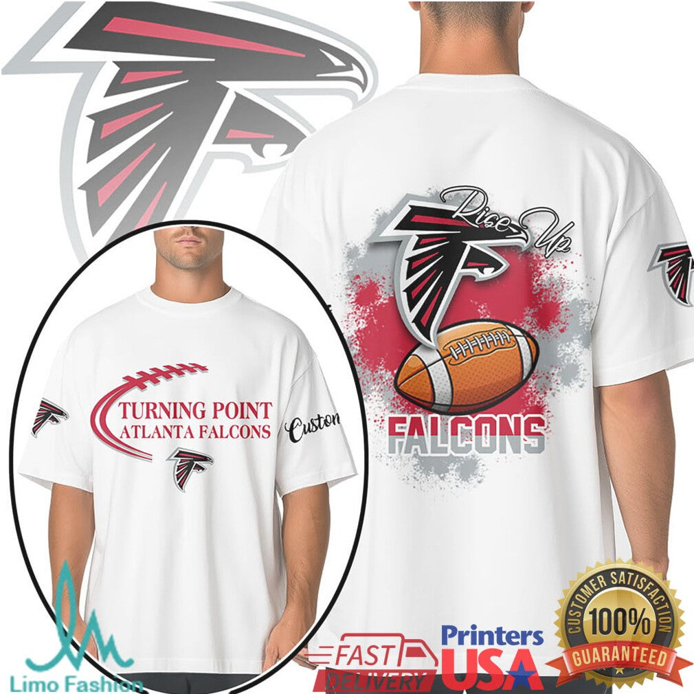 Atlanta Falcons Rise Up Turning Point Football Graphic T Shirt - Limotees LLC
