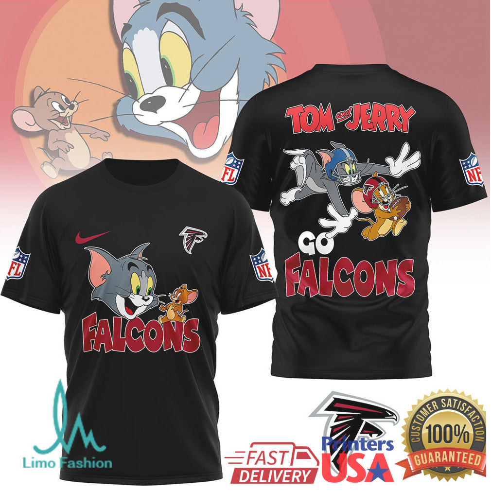Atlanta Falcons Tom and Jerry Cartoon NFL Fan T Shirt - Limotees LLC