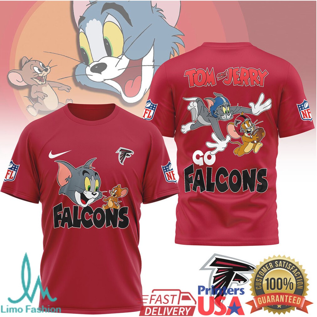 Atlanta Falcons Tom and Jerry Cartoon NFL Fan T Shirt - Limotees LLC