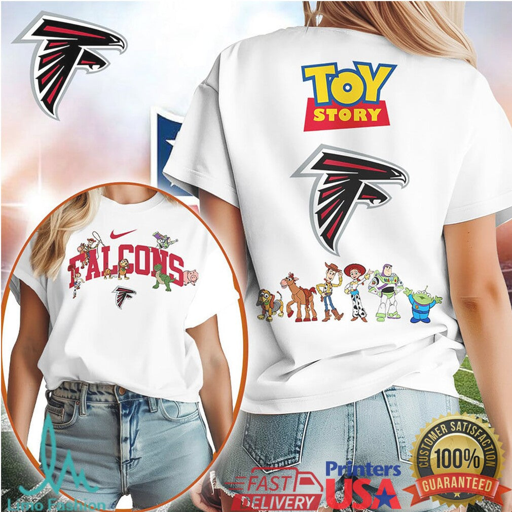 Atlanta Falcons x Toy Story Movie Mashup White T Shirt - Limotees LLC