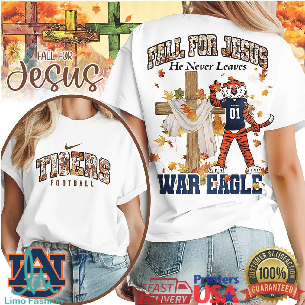 Auburn Tigers Fall For Jesus War Eagle Christian Autumn Football T Shirt - Limotees LLC