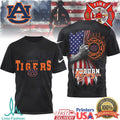 Auburn Tigers Firefighter American Flag Hero Graphic T Shirt - Limotees LLC