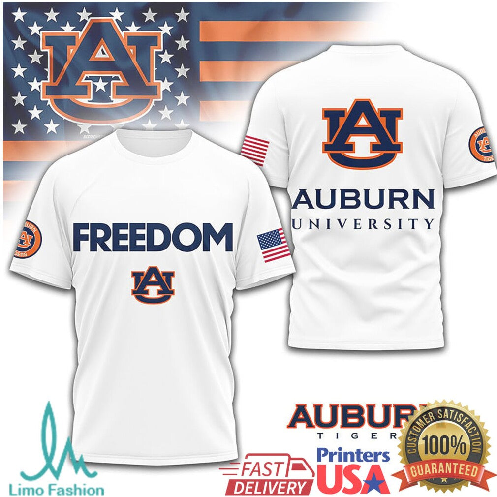 Auburn Tigers Freedom University Patriotic NCAA Graphic T Shirt