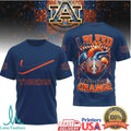 Auburn Tigers “I Bleed Navy Blue & Orange” Heart Football T Shirt - Limotees LLC