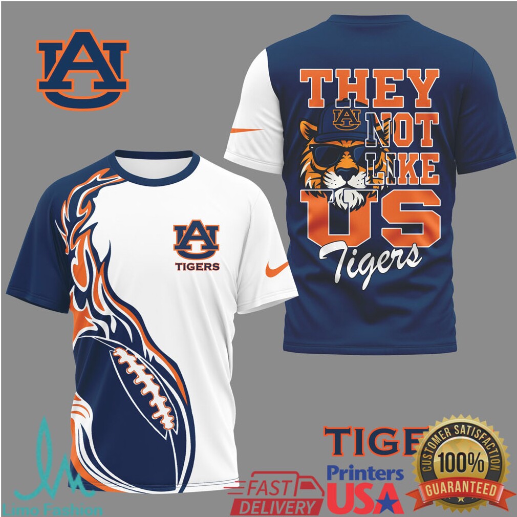 Auburn Tigers “They Not Like Us” Mascot Graphic Football T Shirt - Limotees LLC