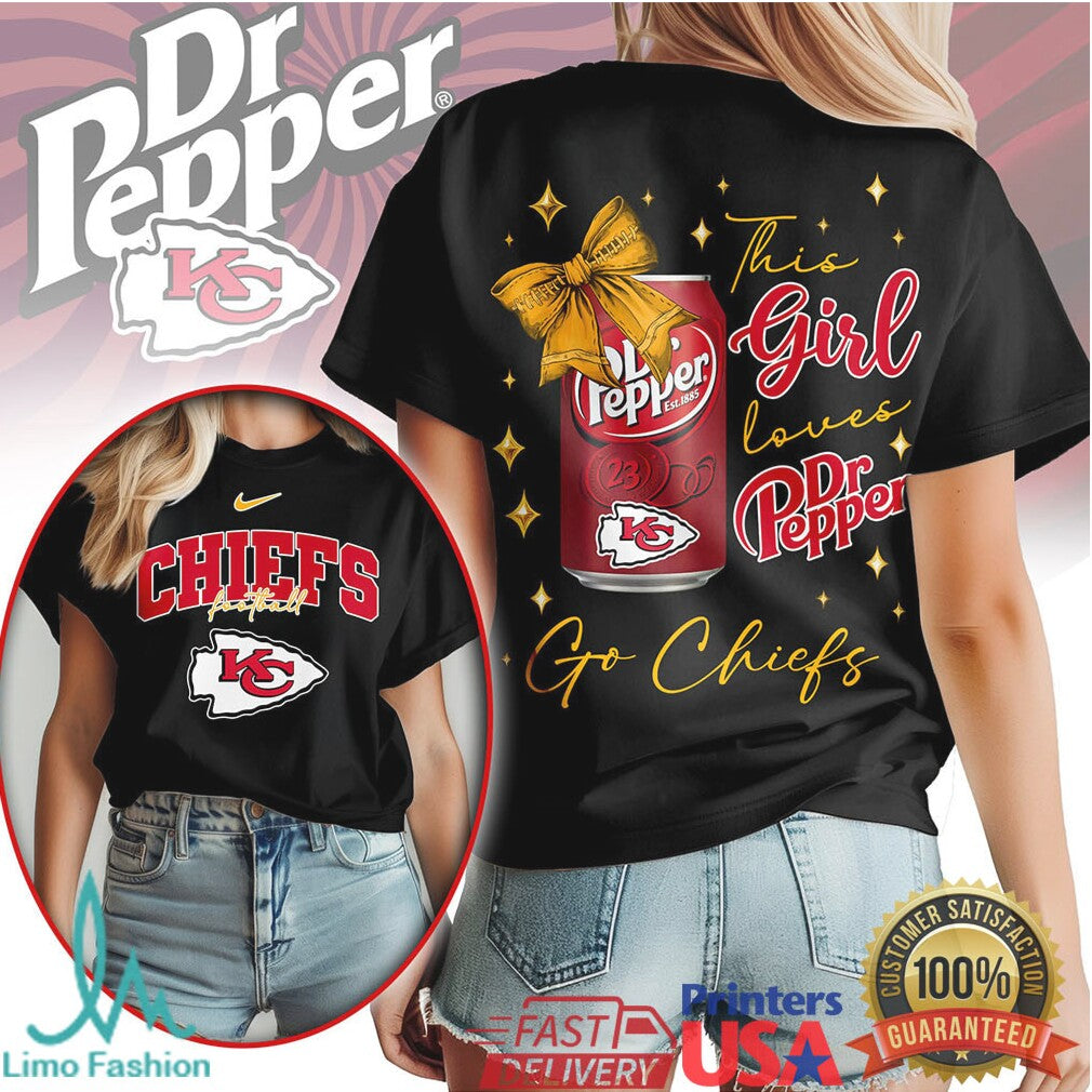 Kansas City Chiefs Official NFL Dr Pepper Fan 3D Shirt - Limotees LLC