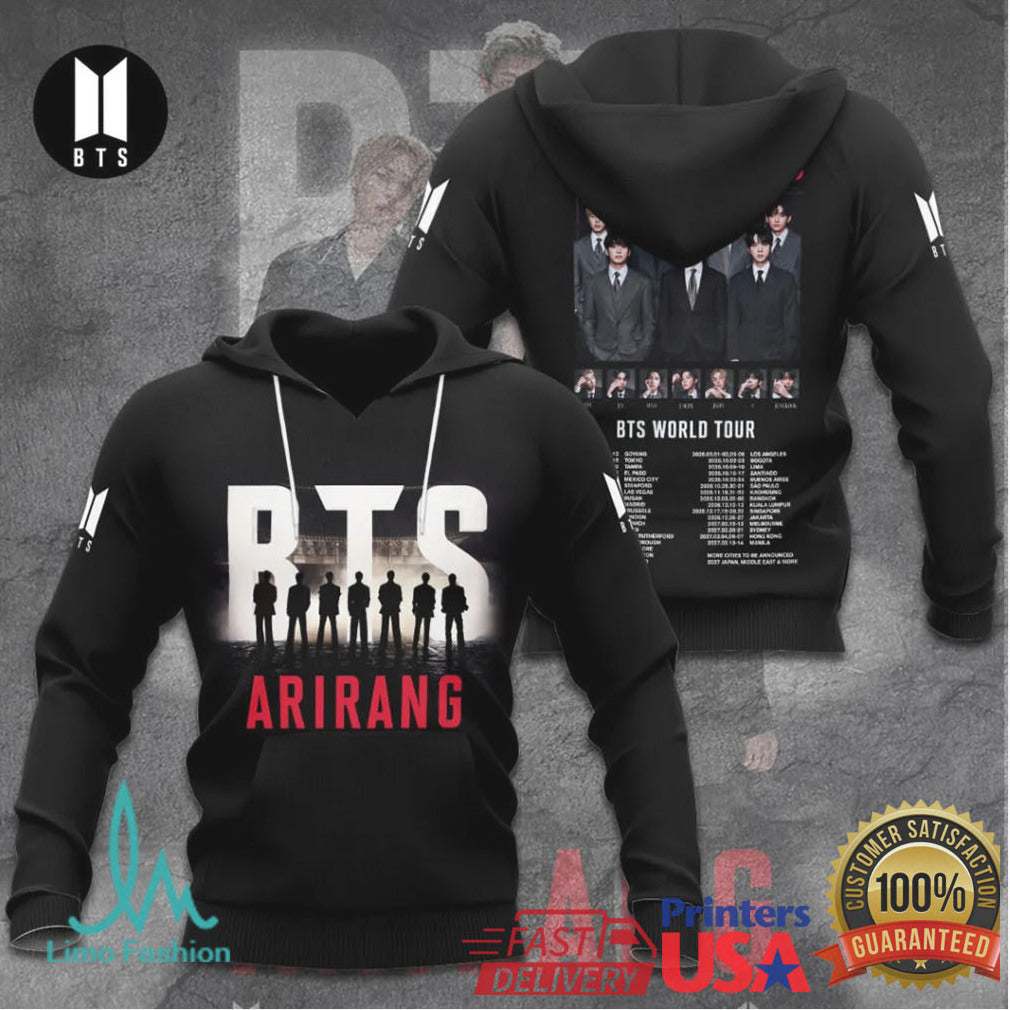 BTS Arirang World Tour Concert Silhouette Official K Pop Fan Merchandise T Shirt - Limotees LLC