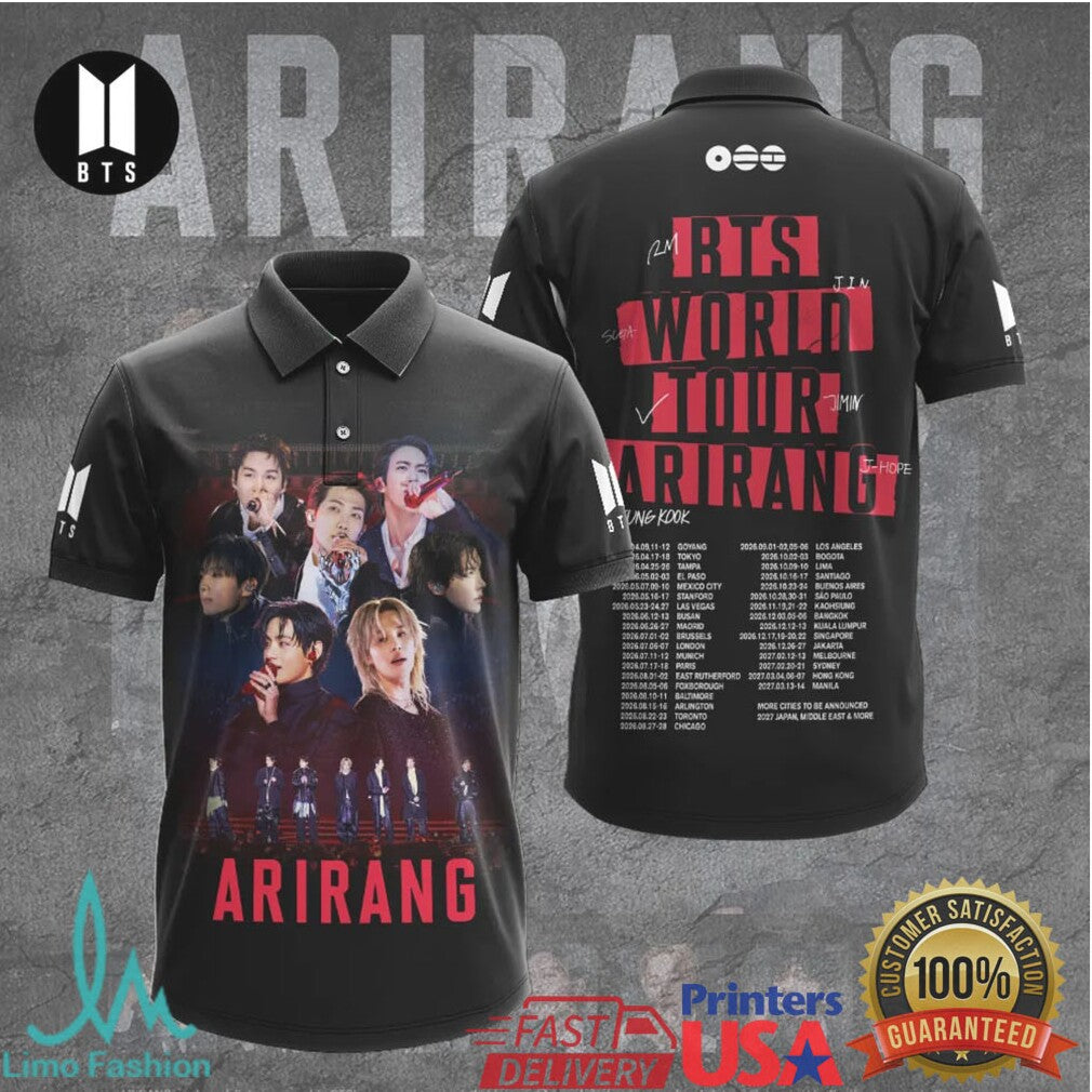 BTS Arirang World Tour Group Photo Signature Edition 3D Graphic Apparel T Shirt - Limotees LLC