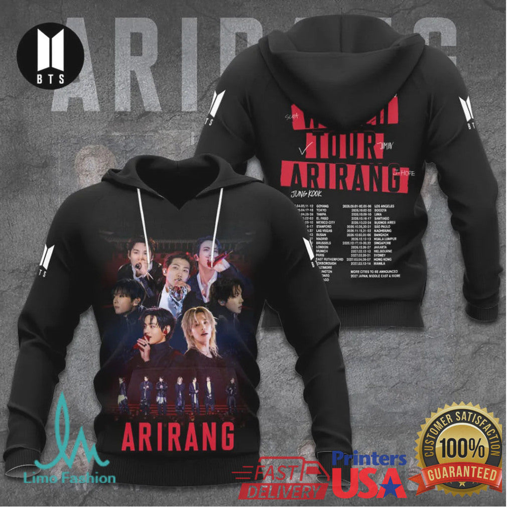 BTS Arirang World Tour Group Photo Signature Edition 3D Graphic Apparel T Shirt - Limotees LLC