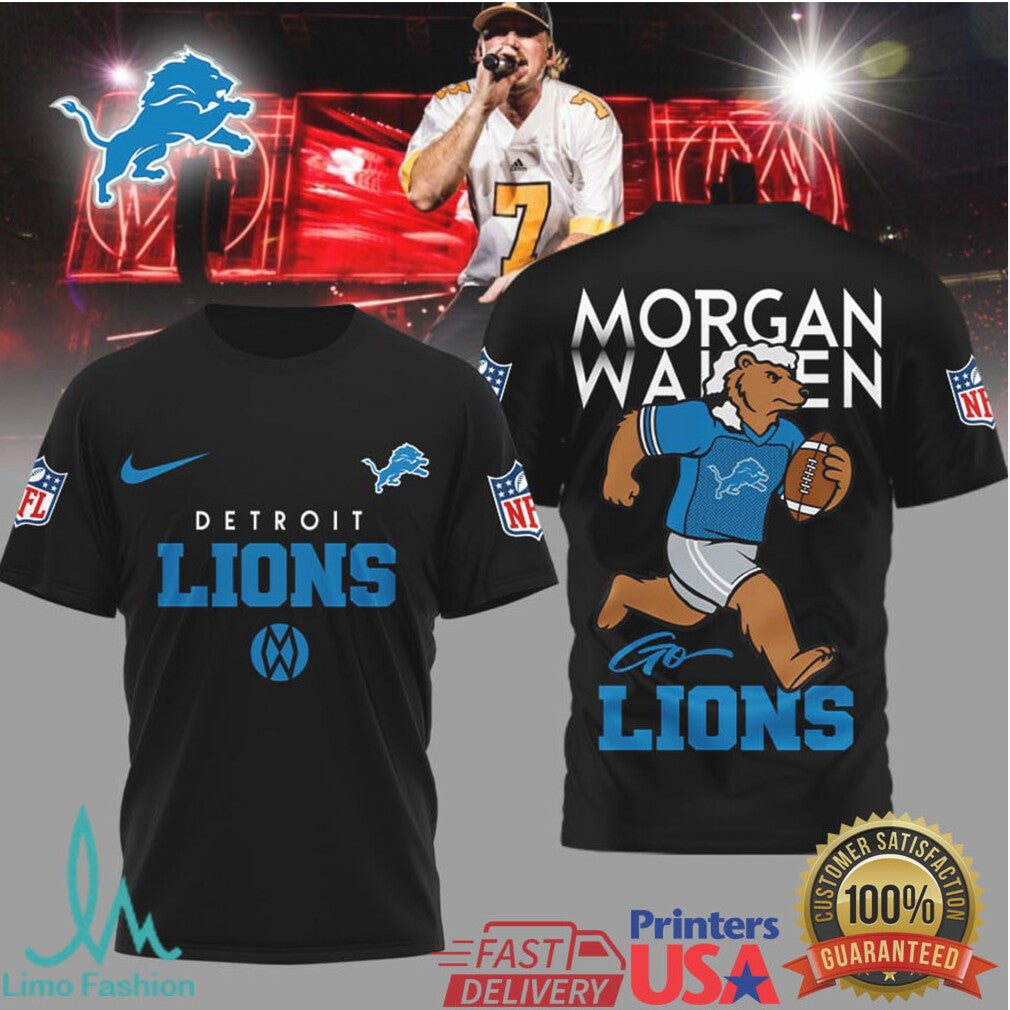 Detroit Lions Official NFL Morgan Wallen Fan 3D Shirt - Limotees LLC