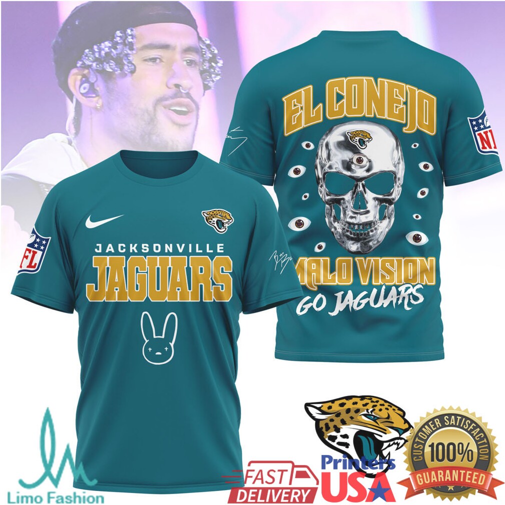 Bad Bunny x Jacksonville Jaguars El Conejo Malo Vision T Shirt - Limotees LLC