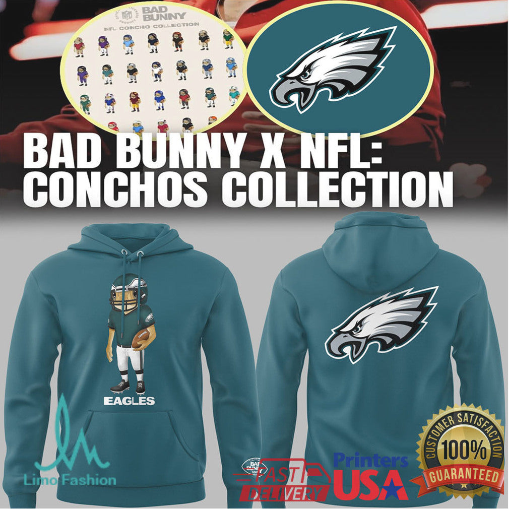 Bad Bunny x NFL Conchos Collection Philadelphia Eagles Graphic Apparel - Limotees LLC