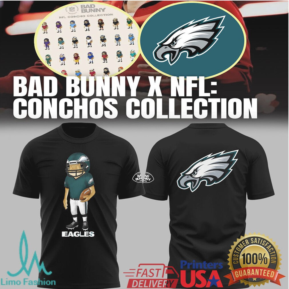 Bad Bunny x NFL Conchos Collection Philadelphia Eagles Graphic Apparel - Limotees LLC