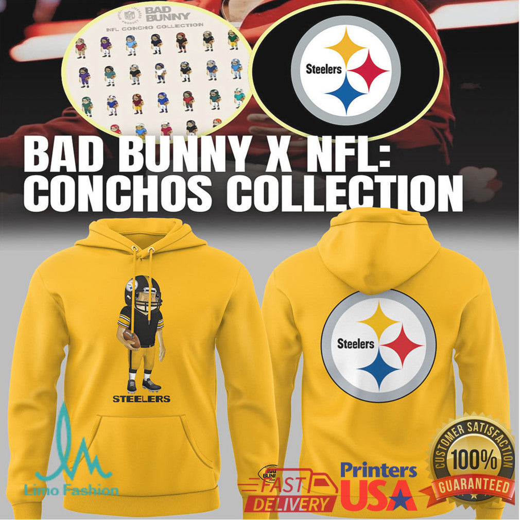 Bad Bunny x NFL Conchos Collection Pittsburgh Steelers Character Shirt - Limotees LLC