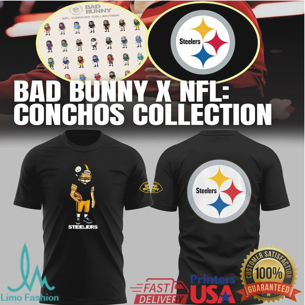 Bad Bunny x NFL Conchos Collection Pittsburgh Steelers Character Shirt - Limotees LLC