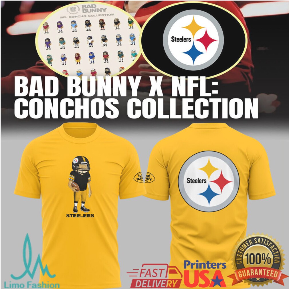 Bad Bunny x NFL Conchos Collection Pittsburgh Steelers Character Shirt - Limotees LLC