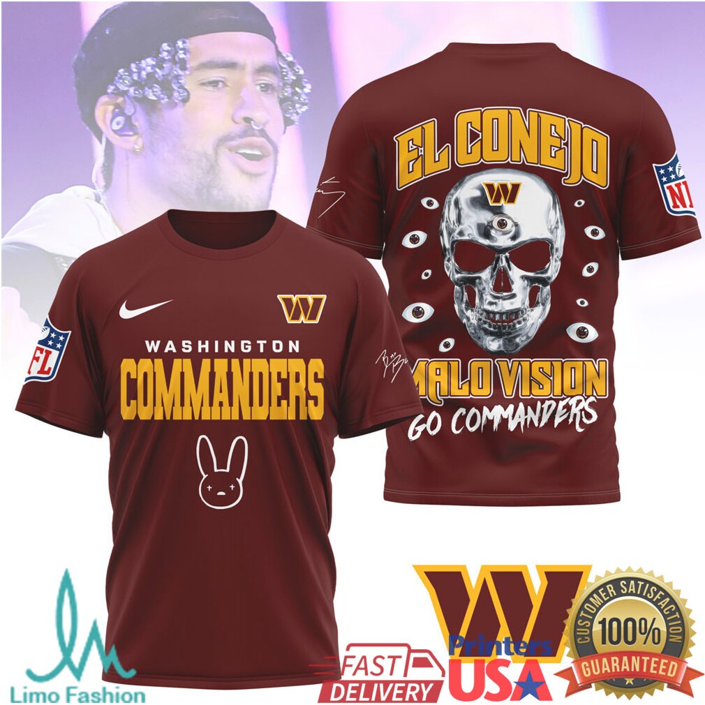 Bad Bunny x Washington Commanders El Conejo Malo Vision T Shirt - Limotees LLC