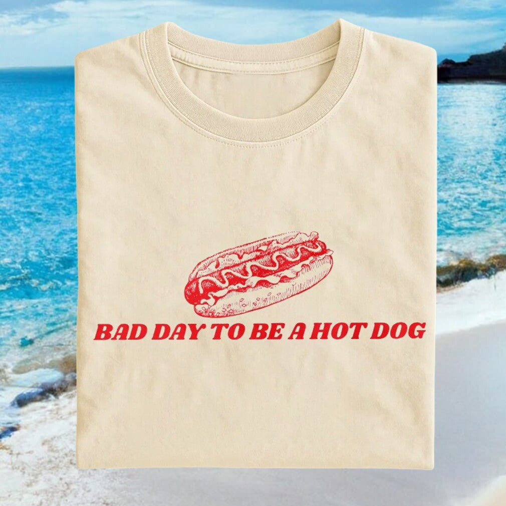 Bad Day To Be A Hot Dog Funny Foodie Meme T Shirt - Limotees LLC