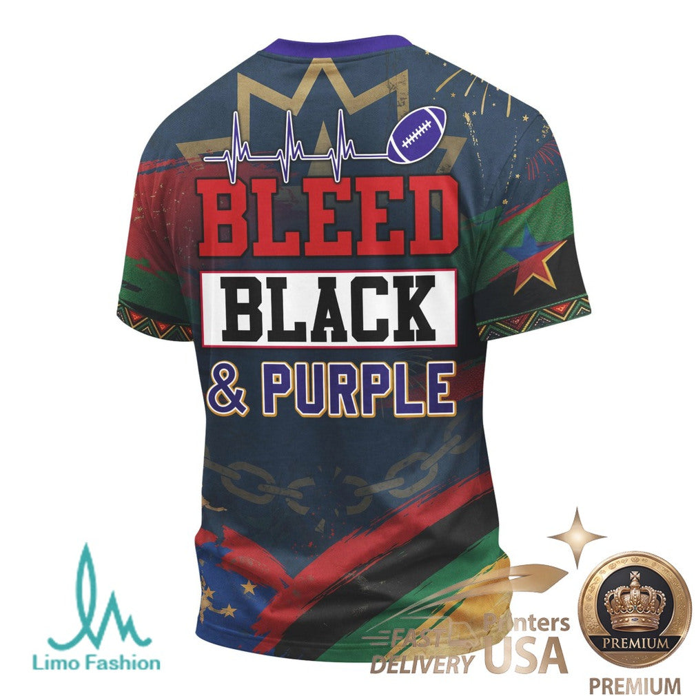 Baltimore Football Juneteenth Freedom Runs Deep Graphic T Shirt - Limotees LLC