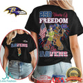 Baltimore Ravens 250 Years of Freedom T Shirt Patriotic Character Style Football Fan Apparel