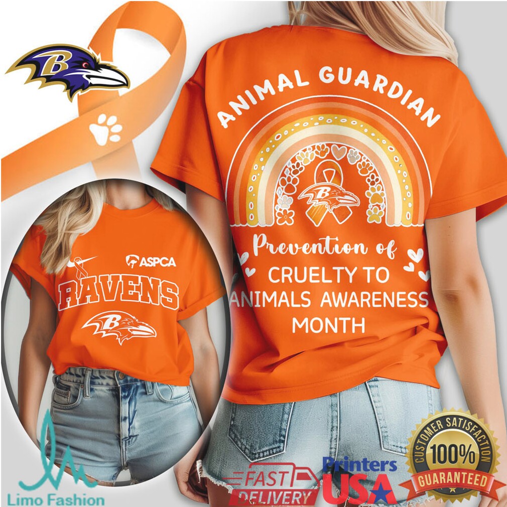 Baltimore Ravens Animal Guardian Prevention of Cruelty to Animals Awareness T Shirt - Limotees LLC