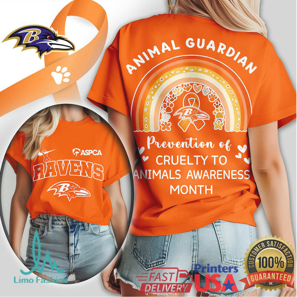 Baltimore Ravens Animal Guardian Prevention of Cruelty to Animals Awareness T Shirt - Limotees LLC
