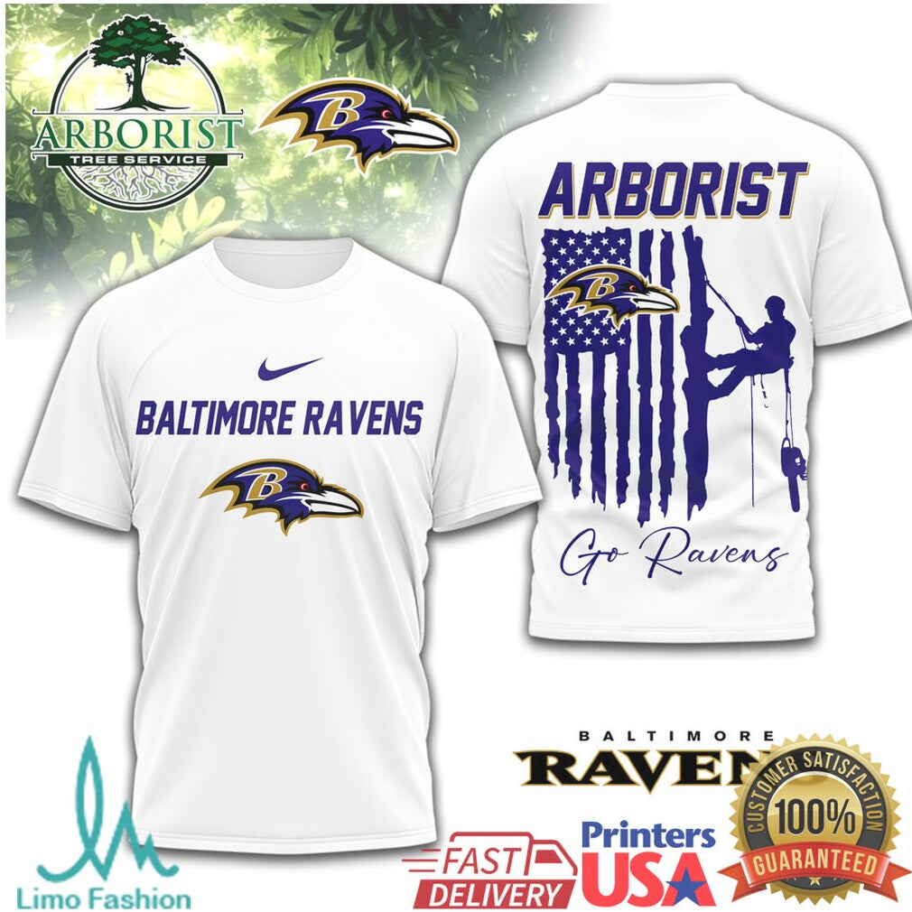 Baltimore Ravens Arborist Tree Service Professional Logger Fan T Shirt - Limotees LLC