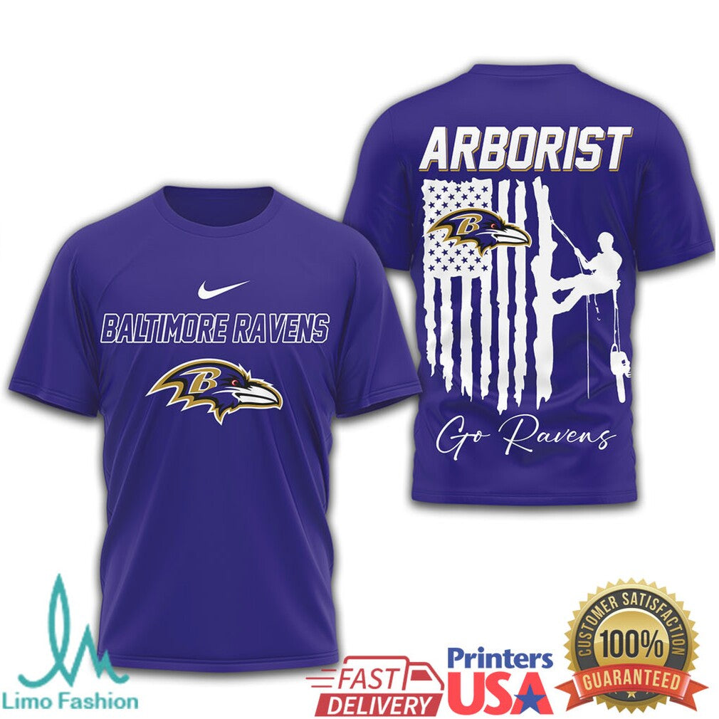 Baltimore Ravens Arborist Tree Service Professional Logger Fan T Shirt - Limotees LLC