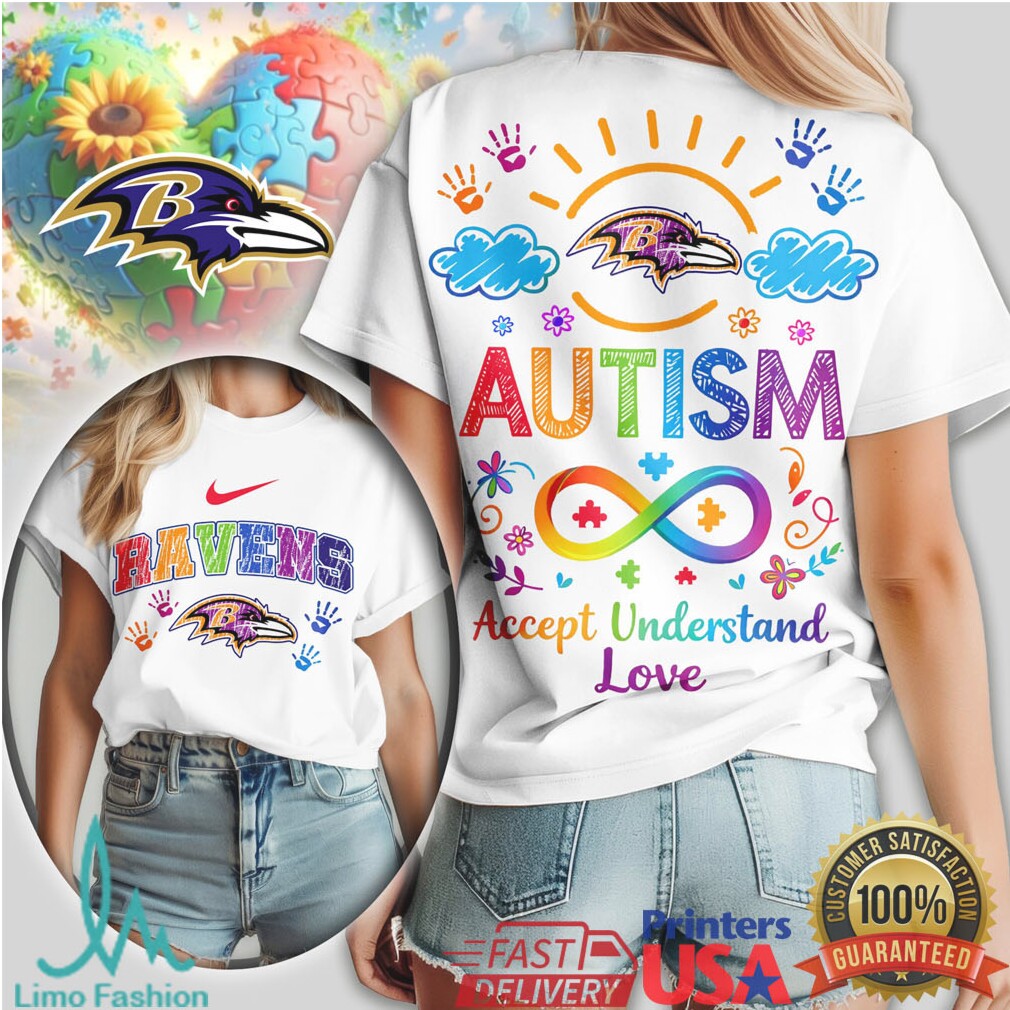 Baltimore Ravens Autism Awareness Accept Understand Love NFL T Shirt - Limotees LLC