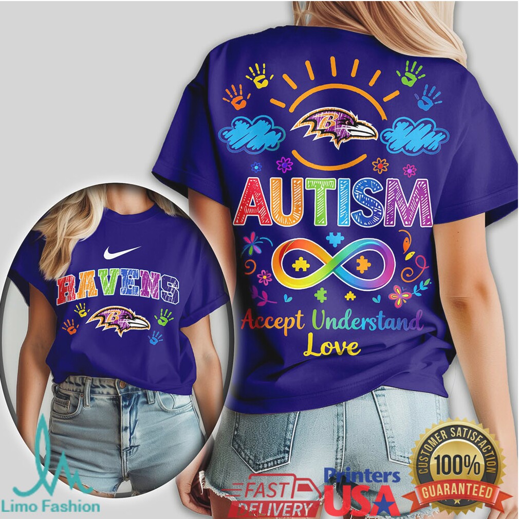 Baltimore Ravens Autism Awareness Accept Understand Love NFL T Shirt - Limotees LLC