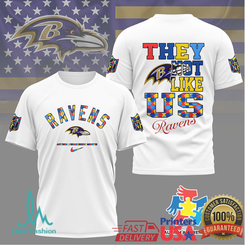 Baltimore Ravens Autism Awareness They Not Like Us T Shirt