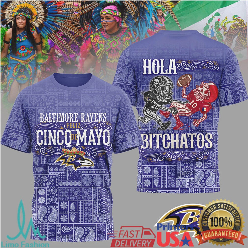 Baltimore Ravens Cinco De Mayo T Shirt Mexican Heritage Football Fan Apparel - Limotees LLC