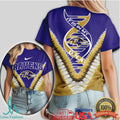 Baltimore Ravens DNA Team Logo Purple & Gold Graphic T Shirt - Limotees LLC