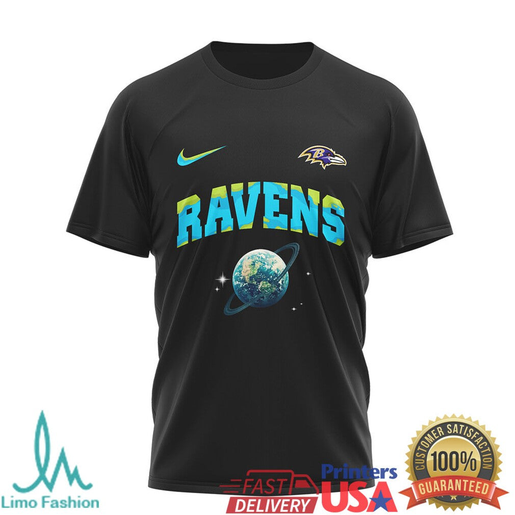 Baltimore Ravens Earth Day One Planet One Goal Football T Shirt - Limotees LLC