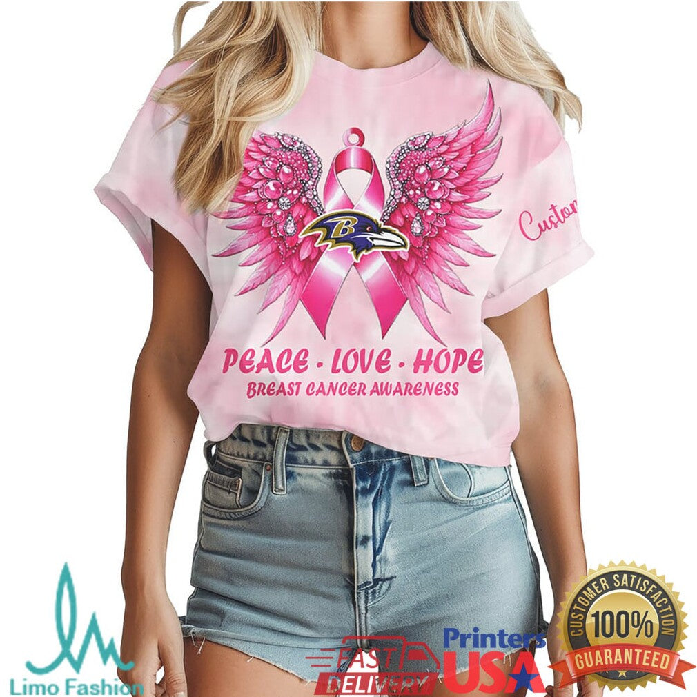 Baltimore Ravens Fight Like A Raven Breast Cancer Awareness Pink T Shirt - Limotees LLC
