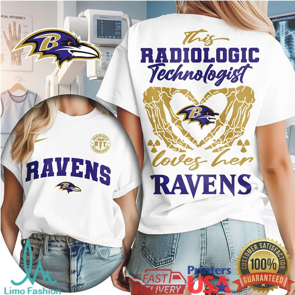 Baltimore Ravens Football This Radiologic Technologist Loves Her Ravens Women Fans Retro T Shirt - Limotees LLC