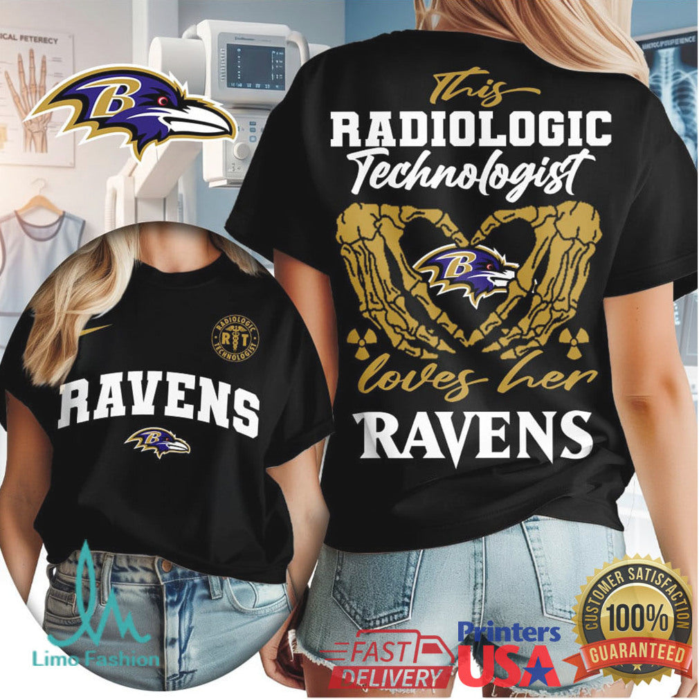Baltimore Ravens Football This Radiologic Technologist Loves Her Ravens Women Fans Retro T Shirt - Limotees LLC
