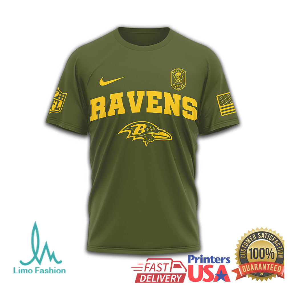 Baltimore Ravens Green Berets United States Army Special Forces T Shirt - Limotees LLC