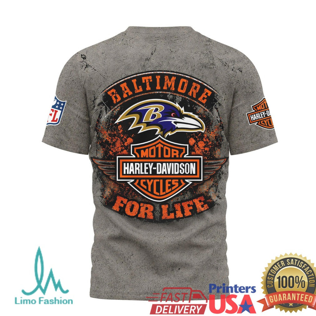 Baltimore Ravens Harley Davidson For Life T Shirt - Limotees LLC