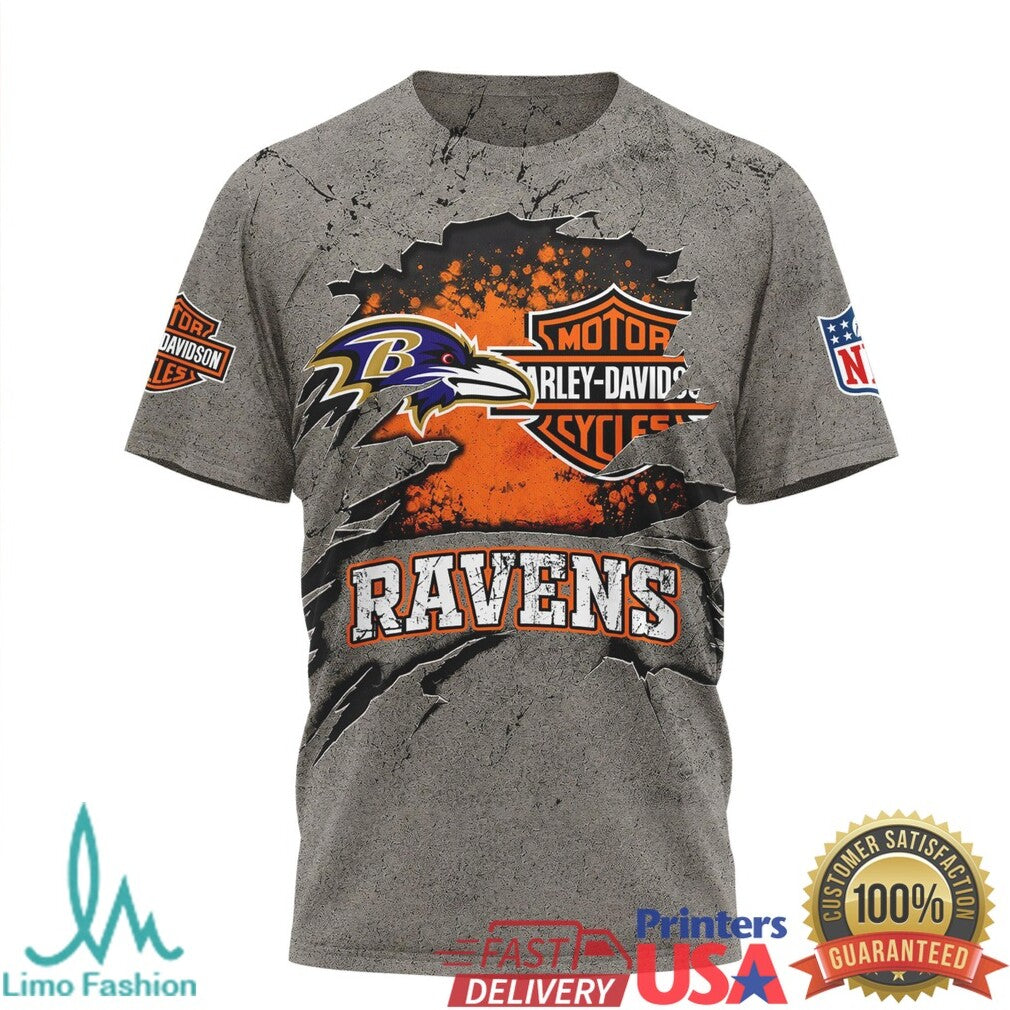 Baltimore Ravens Harley Davidson For Life T Shirt - Limotees LLC