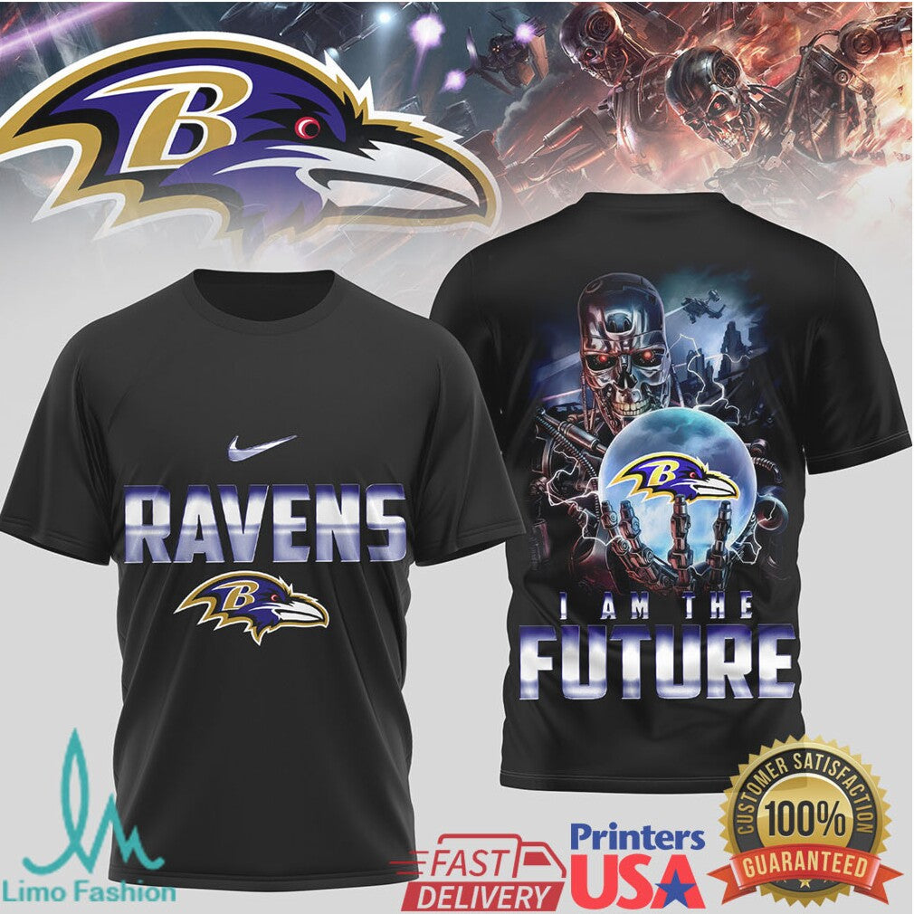 Baltimore Ravens “I Am The Future” Cybernetic Raven Graphic Tee - Limotees LLC