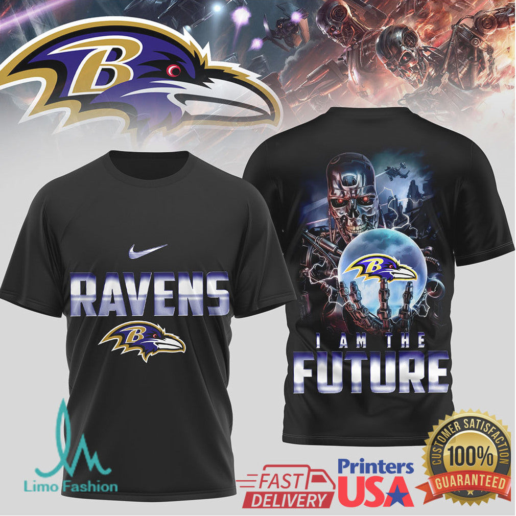Baltimore Ravens “I Am The Future” Cybernetic Raven Graphic Tee - Limotees LLC