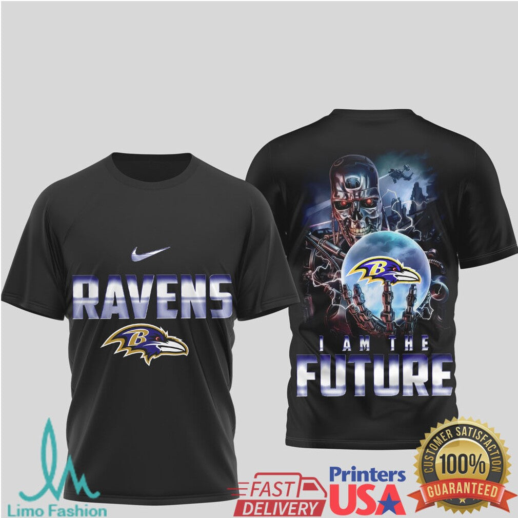 Baltimore Ravens “I Am The Future” Cybernetic Raven Graphic Tee - Limotees LLC