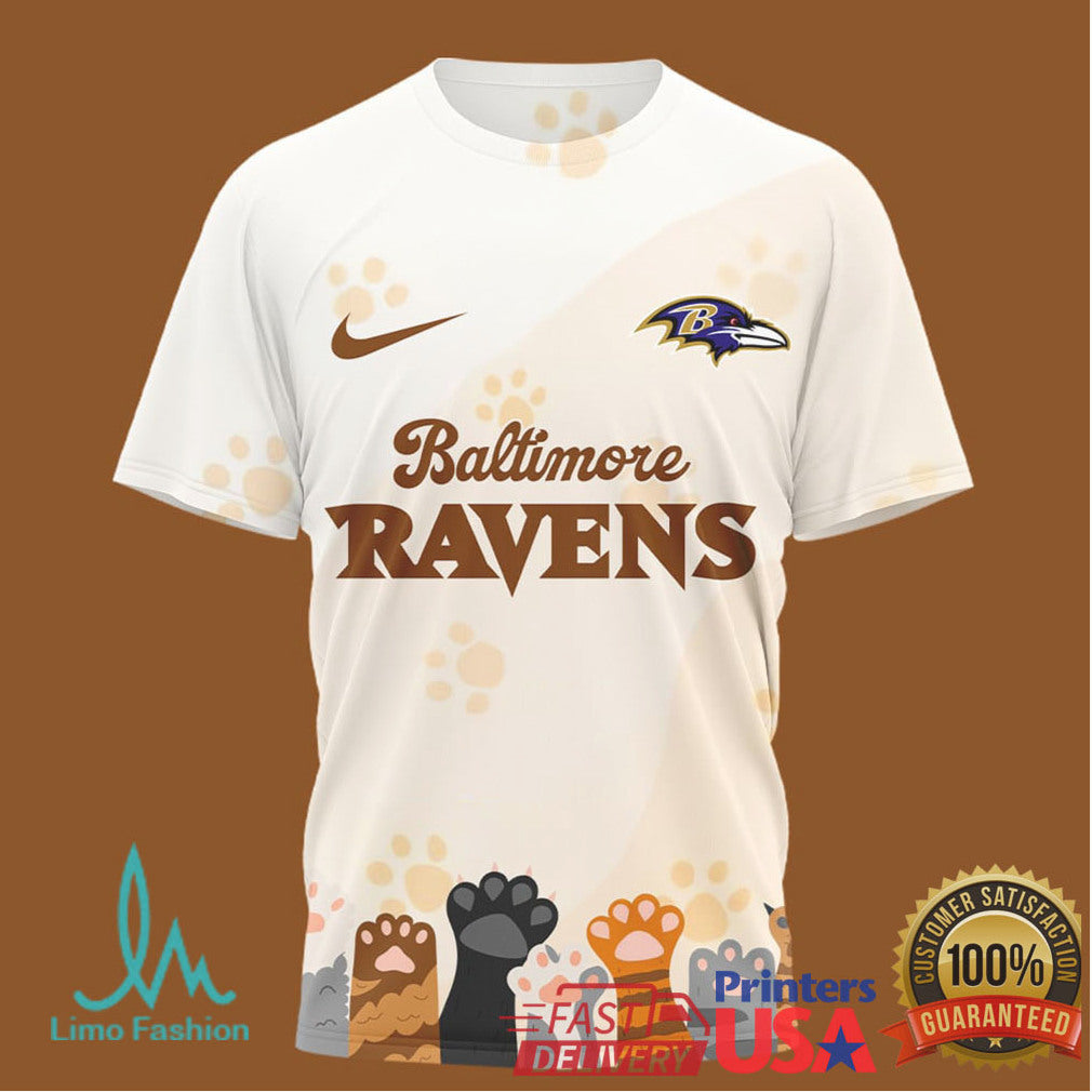 Baltimore Ravens International Cat Day 3D All Over Print Shirt - Limotees LLC