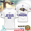 Baltimore Ravens Jesus Won Christian Faith Football T Shirt - Limotees LLC