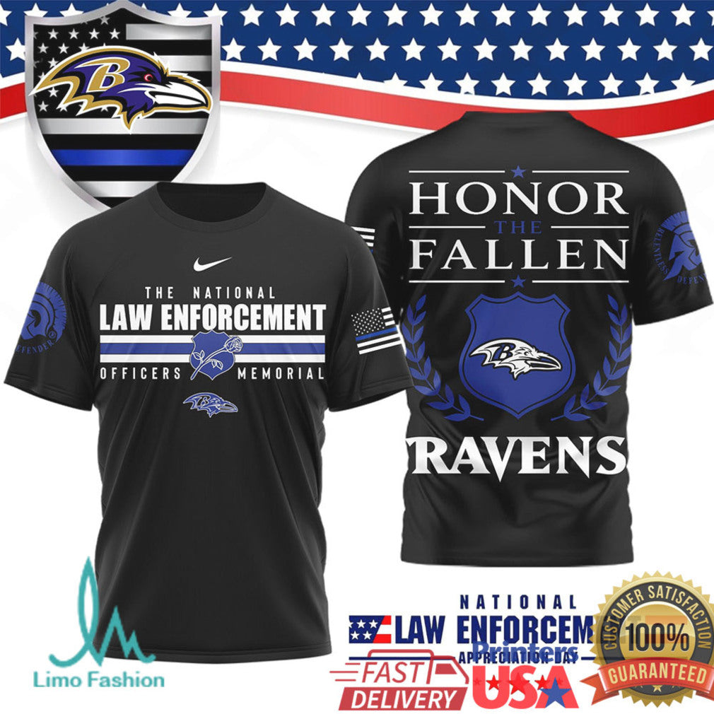 Baltimore Ravens Law Enforcement Appreciation Day T Shirt Honor The Fallen Police Tribute T Shirt - Limotees LLC
