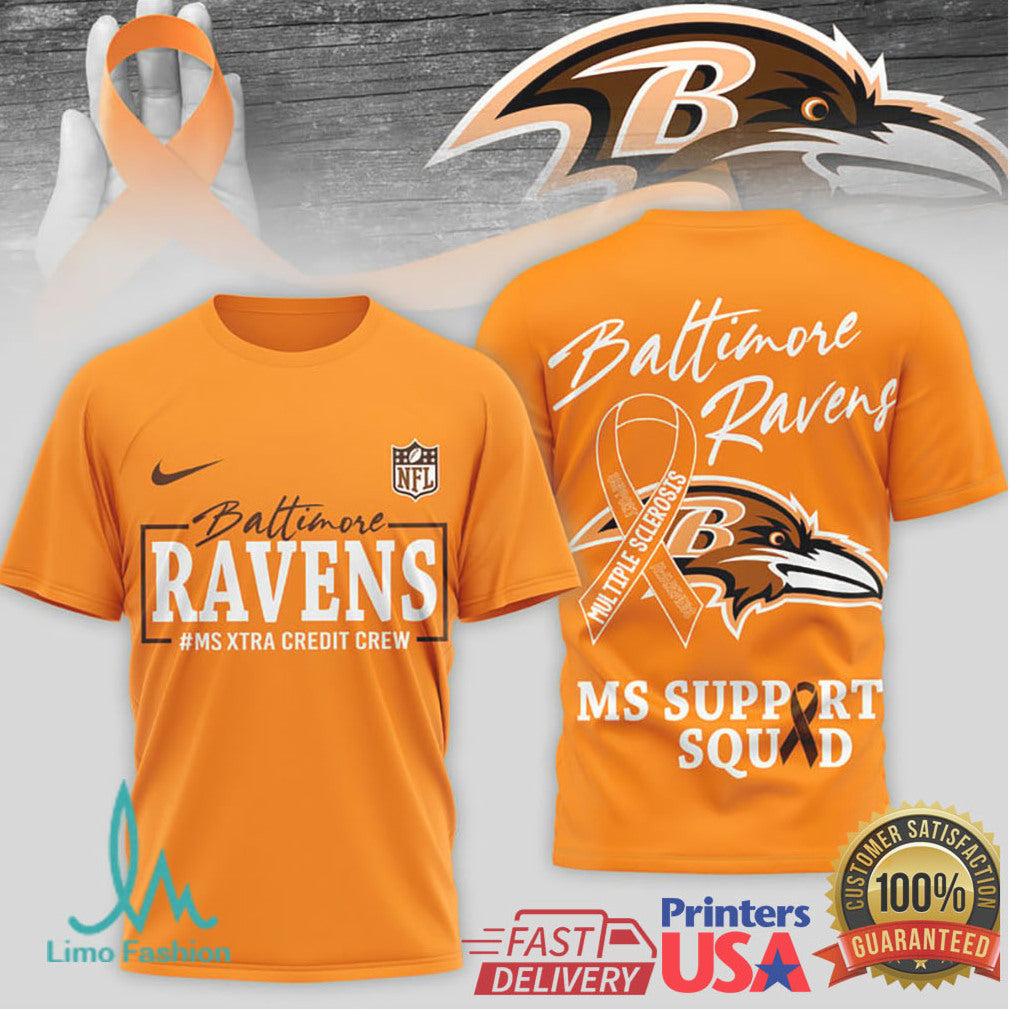 Baltimore Ravens MS Support Squad Multiple Sclerosis Awareness T Shirt - Limotees LLC