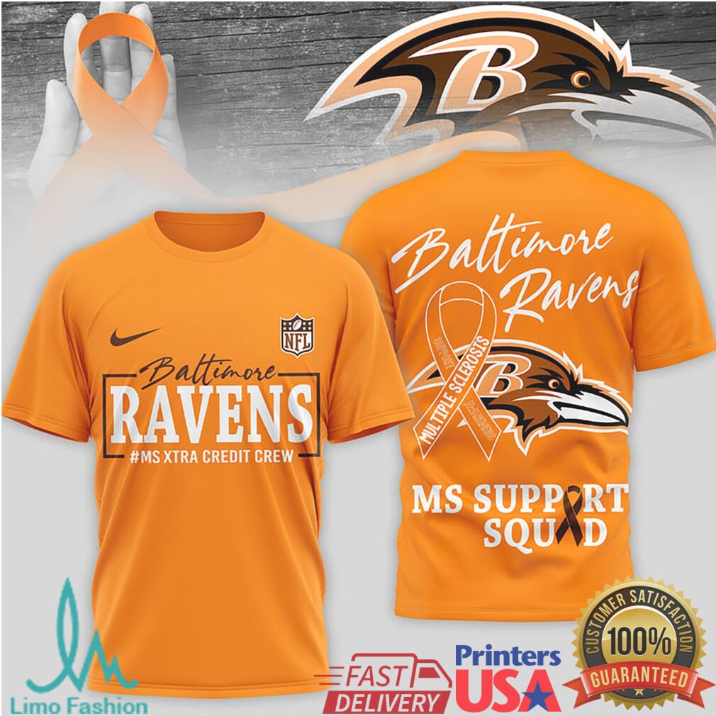 Baltimore Ravens MS Support Squad Multiple Sclerosis Awareness T Shirt - Limotees LLC