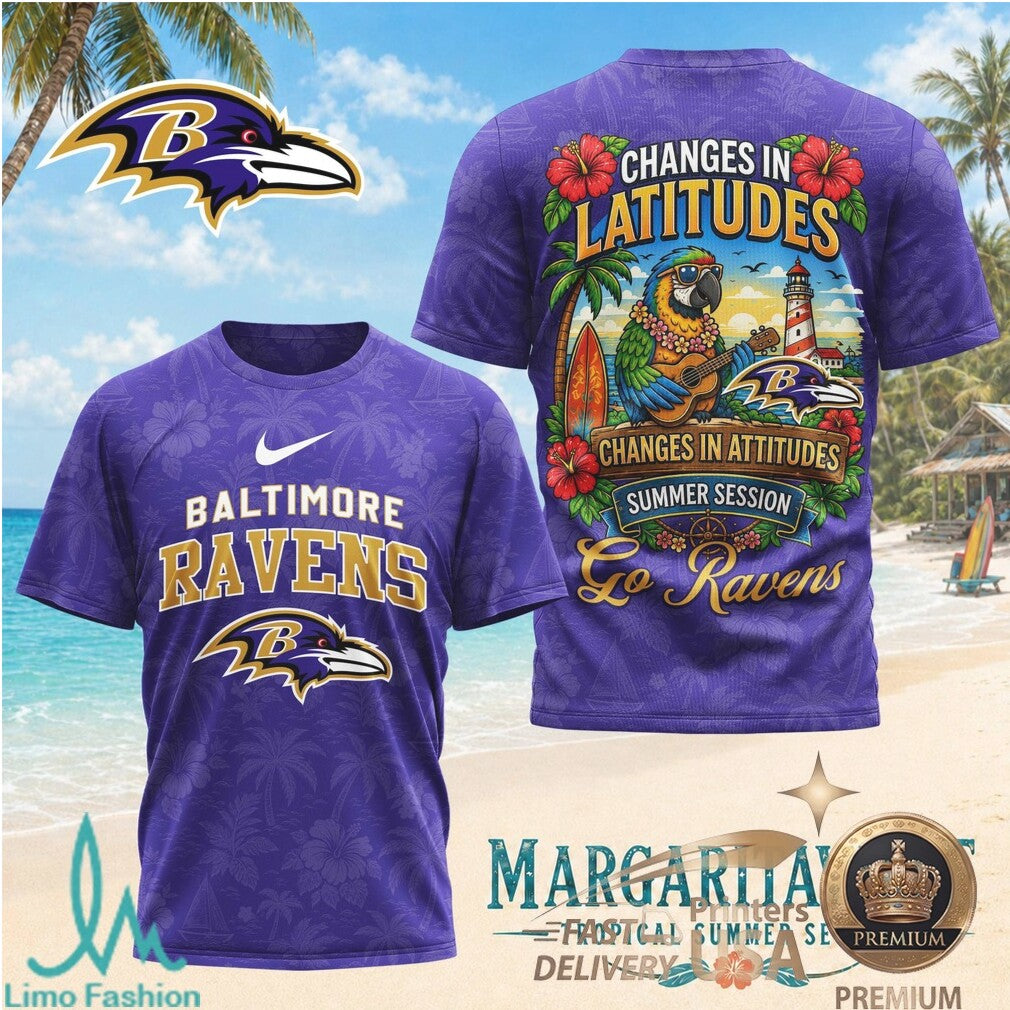 Baltimore Ravens Margaritaville Changes In Latitudes Summer Session T Shirt